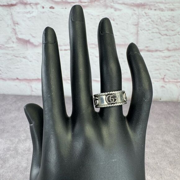 Gucci Marmont Wide 925 Silver Ring 
 Rope Detailing - Picture 1 of 13
